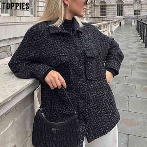 Toppies Frau Korn Jacke Mantel Lose Oversize Outwear Streetwear Lange Jacke Mode Kleidung 210412