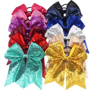 Bebek Saç Aksesuarları Kızlar Yay Sequins Hairbands 12 Renkler Saç Koyu Esneklik Moda Çocuklar Hairbow Butik Yay-Düğüm Hairband