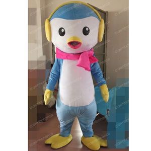 Costume della mascotte del pinguino blu di Halloween Vestito da vestito da personaggio dei cartoni animati di alta qualità Vestito da esterno per feste di compleanno di carnevale di Natale