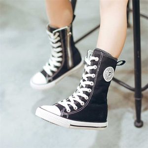 أحذية الأطفال أطفال أحذية رياضية كلاسيكي أعلى قماش طالب بوي الفتاة ربيع الخريف أسود أبيض أزياء 220208