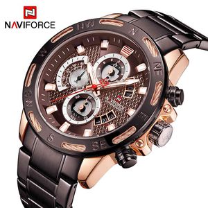 Naviforce Men Klockor Top Märke Mens Mode Sport Klockor Mäns Vattentät Quartz Armbandsur Male Clock Relogio Masculino 210517