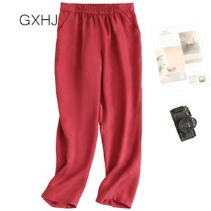 women Carrot pants Summer satin imitation copper ammonia silk ladies summer pants Harem pants for women Women's joggers trousers Q0801