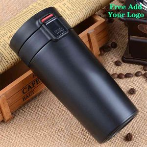 Custom Travel Muge för kaffe te termisk flaska Rostfritt stål Vakuumflaskor Thermocup Thermo Portable Thermose Drinkware 210907