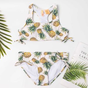 Bambini Ananas Pattern Swimwear Kids Due pezzi costumi da bagno Girl Bikini Set Beach Wear Costume da bagno per ragazze Tankini Biquini