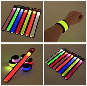 Nylon LED Sports Slap Wrist Strap Bands Wristband Light Flash Bracelet Glowing Armband Flare Strap Party Concert Armband LED Flashing Toys DH8456
