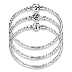 925 Sterling Silber Armbänder Runde Form Schlangenkette für Damen Accessoires Modeschmuck Valentinstag Muttertagsgeschenk