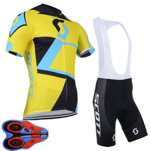 Mens Cycling Jersey Set 2021 Летняя команда Scott Team с коротким рукавом велосипедная рубашка нагрудника шорты костюмы быстрые сухие дышащие гоночные одежды размером XXS-6XL Y21041062