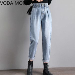 Damenjeans mit hoher Taille, Vintage, modisch, für Damen, zerrissen, Boyfriend, Damen, Übergröße 210616