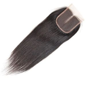 Straight Hair Closures Three Middle Free Part 4x4 Swiss Lace Top Closure Indian Remy Human Hair Extensions