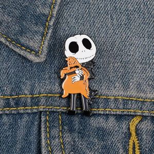 Wholesale Skull Ghost Vintage Cute Small Funny Enamel Brooches Pins for Women Demin Shirt Decor Brooch Pin Metal Kawaii Badge Fashion Jewelry