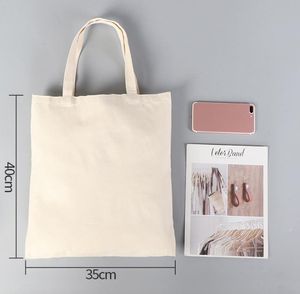 Borsa in tela per sublimazione pubblicitaria fai-da-te Borsa per la spesa in bianco ecologica Borse in cotone da donna stampa a trasferimento termico SN2725