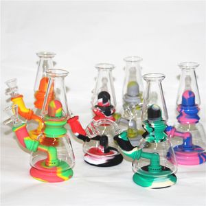 Tubos de mão de vidro Mão de silicone Bubbler de óleo Blinds de óleo de tubo de água Ferramentas Dabber para cera