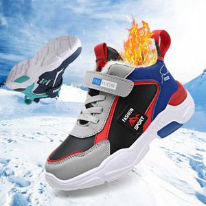 Waterproof Boys Casual Sneakers Winter Warm Kids Sport Shoes Add Cotton Boutique Children Snow Booties Anti-slip Comfortable G1025