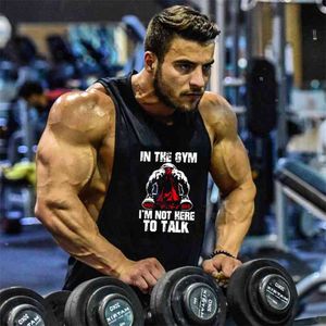 Nuovo marchio di abbigliamento Bodybuilding Fitness Uomo palestre Canotta Canotta NO PAIN NO GAIN COTONE Stringer camicia senza maniche sportiva 210421