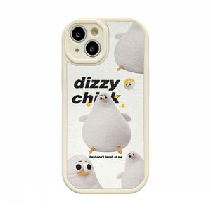 Cartoon süße Fett Kopf Huhn Leder Handytasche für iPhone 13 Pro Max 11 12 Pro XS Max XR X Mode stoßfeste weiche Rückseite Abdeckung hohe Qualität