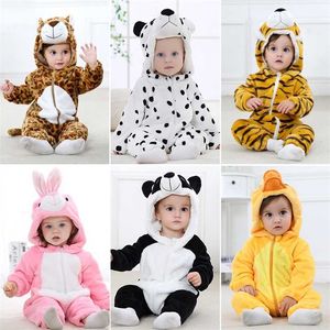 Kış Bebek Giysileri Panda Tavşan Romper Çocuk Kostüm Bebes Giyim Çocuklar Için Doğan Kız Tulum Toddler Bebek Uyuyanlar 220106