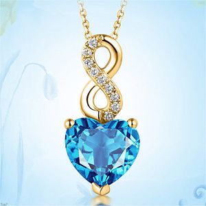 Crystal Womens Necklaces Pendant heart sea bright beauty, messenger Love gold silver plated