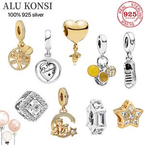 100% 925 Sterling Silver 2021 New Angel Sapatos de Árvore Golden Series Beads Fit Original Pan Encantos Braceletes DIY Jóias Mulheres Presente