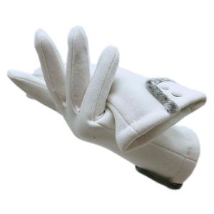 Luvas de moda de inverno luvas de moda lycra tecido espesso coral lã forro branco quente condução de condução esportes mais fer cinco dedos