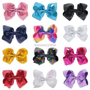 Dziecko Dzieci brokat Paillette Bow Knot Włosy Klip Barrettes Bobby Pin Hairpin Włosy Sukienka Moda Biżuteria Will I Sandy Black Czerwony Biały Niebieski