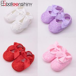 First Walkers Balleenshiny Baby Shoes Girl Soft Comfortable Bottom Non-slip Fashion Bow Crib Born Accessories