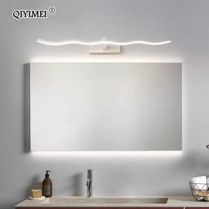 Luci da specchio a led Lampade da parete per bagno Lampada piatta a LED bianca nera impermeabile Lampada da parete moderna per interni Illuminazione per bagno make up 210724
