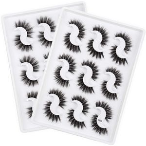 9 Pairs Eyelash Packaging Imitation Mink Eyelashes 3D Natural Fiber Lashes Tapared Crisscross Thick Winged Makeup Eye Lash