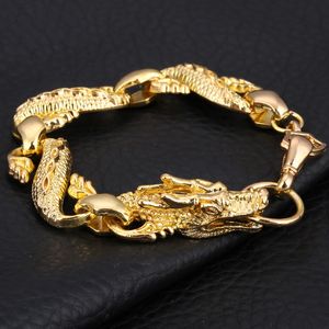 Fashion Punk Gold Filled Dragon Charm Bracelets for Women Bracelets & Bangles Men Pulseira Jewelry Gift