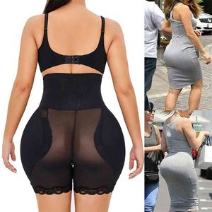 Seamless Women Butt Lifer Tummy Control Panties High Waist Hip Padded Panty Body Shaper Compression Lår Slimmer Shapewear 210402