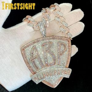 Correntes Iced Out Bling CZ Letter ABP Colar pingente de zircônia cúbica All Boui Cartas de papel Charme Men Fashion Hip Hop Jóias