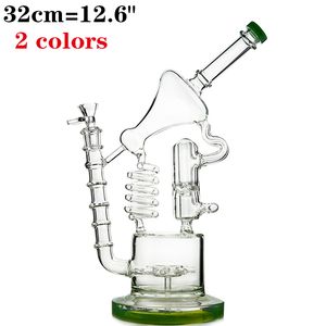 Recycler Glass Bongs Recycler Water Pipe 14mm Female Ice Pinch Hookahs Joint Mobius Stereo Glass Water Pipe Inline Ferc Fab Egg Heady Dab Oil Rigs