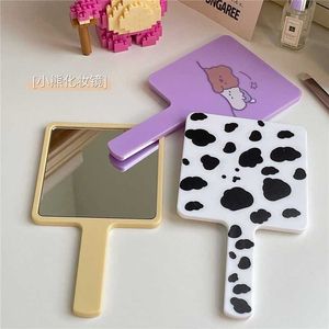 Mirrors 1pcs Ins Fashion Cheese Bear Hand-held Makeup Mirror Decorative Cartoon Small Student Dormitory Girl Portable