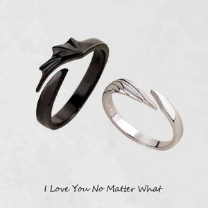 New Fashion Design Couples Metal Angel Devil Ring Women's Creative Personality Ring Wear Holiday Jewelry Gifts Accessories G1125