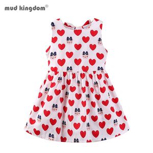 Mudkingdom Little Girls Backless Vest Dress With Belt Heart Bear Print Fashion Clothes 210615