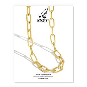S'STEEL Chain Neckalces For Women Sterling Silver 925 Minimalist signer Gold Necklace Collares Plata De Ley 925 Jewellery