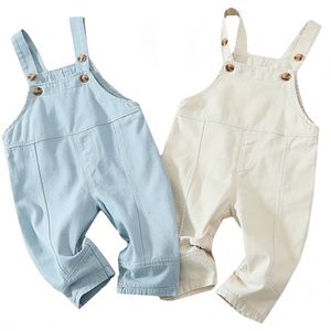 Erkek bebek katı bahar denim tulum kot pantolon çocuk giyim sonbahar tulum çocuk pantolon kızlar 210417