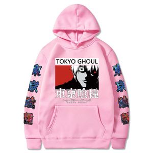 2021 Tokyo Ghoul Kaneki Hoodies Anime Masculino Casual Engraçado Harajuku Pullover Moletom Y0803