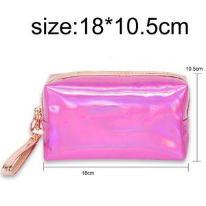 Women Fashion Cosmetic Bag laser Makeup Bag Portable Traveling Zipper Make Up Handbag Organizer Storage Case Pouches Toiletry Wash Beauty Box