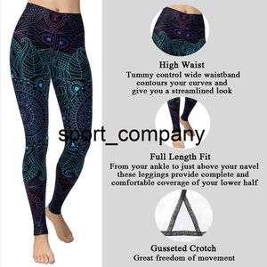 Fantasy Leggings For Fitness Gym Clothing 2021 UV Protected Sport Woman Tights Black Datura Flowers Long Pants