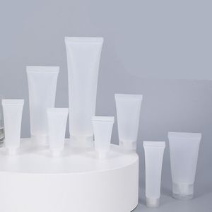 Limpar vazio recarregável plástico macio tubos espremeras embalagem de garrafa cosméticos amostry recipiente frascos porta-armazenamento para limpador facial creme de mão loção de shampoo