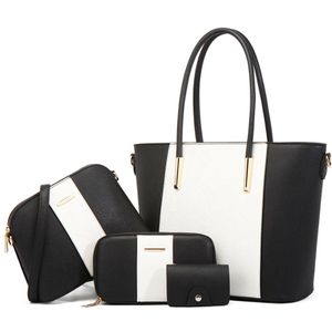 Fashion PU womens totes bags trendy European and American style design 4-piece set shoulder bag outdoor ladies handbags