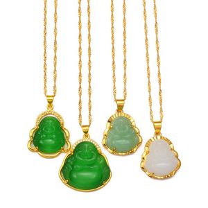 Colares pendentes Anniyo Buddha Mulheres cor de ouro amuleto de amuleto chinês Maitreya Jóias Jóias #001536264V