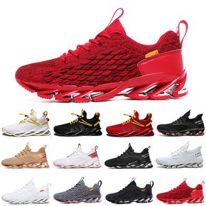 Icke-varumärken män Kvinnor Running Shoes Blad Slip On Black White Red Grey Terracotta Warriors Herr Gym Trainers Outdoor Sports Sneakers Storlek 39-46