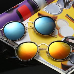 Moda redonda de óculos de sol Homens Mulheres 51mm Designer Metal Frame UV400 Eyewear Outdoor Sun Glasses 48n com estojo