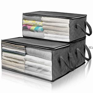 Newfoldable Comforter Storage Bag Hushållens icke-vävda kläder Lagrad Box Dammtät Quilt Storing Bra Socks Garderob Arrangör CCB9295