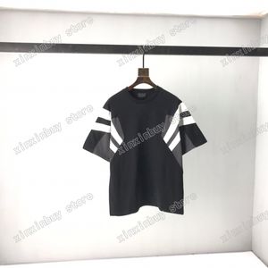 21SSデザイナーティートップメンズレディースTシャツパリスプリットジョイントクロスマンパリファッションTシャツ半袖LUXURYS TシャツブラックホワイトM-2XL
