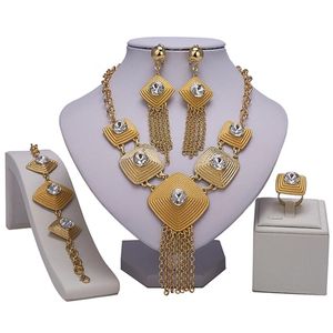 Kolczyki Naszyjnik Zuodi African Design Zestawy biżuterii dla nowożeńców Dubai Gold Designerl Set Hurtownie Nigerii Akcesoria Ślub