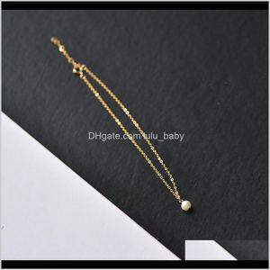 Anklets Drop Delivery 2021 Lily 14K Gold Filled Real Pearl Anklet Leg Bracelet For Women Beach Ankle Chain Jewelry Gift F1219 Gw8Re