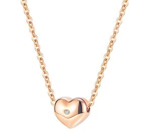 Womens CZ Drill Heart Pendant Necklace Gift Stainless Steel Love Charm Chain Included 18 inch summer jewelry Gifts