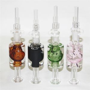 Mini Nectar bong Collectors Glass Pipes with liquid glycerin Quartz Tip oil Rig Dab Straw pipe Glass Bongs